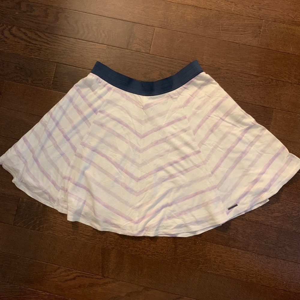A&F skater/circle skirt in white and purple stripe